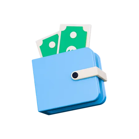 Wallet With Dollar  3D Illustration