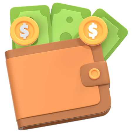 Wallet With Money  3D Icon