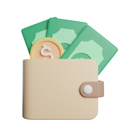 Wallet With Money  3D Icon