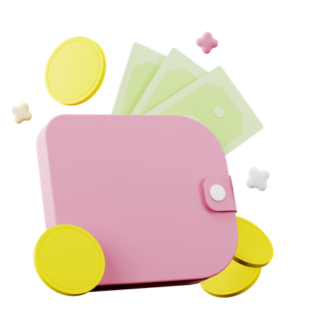 Wallet With Money  3D Icon