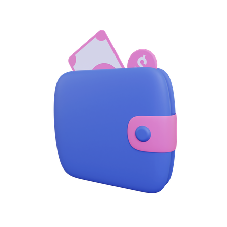 Wallet With Money 3D Illustration