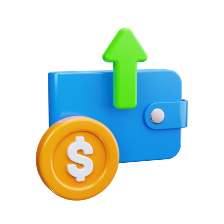 가격이 오르는 지갑  3D Icon