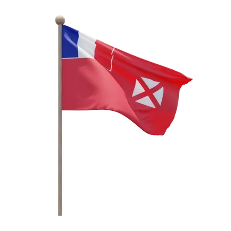 Wallis and Futuna Flagpole 3D Illustration