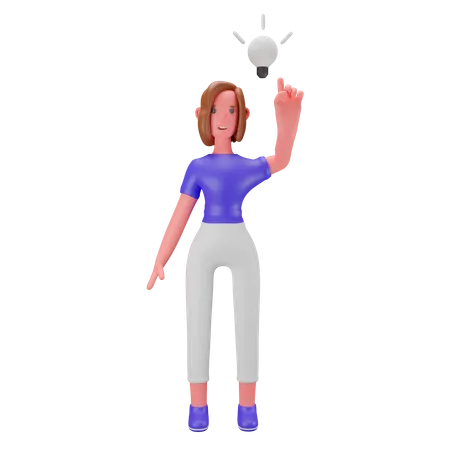 Woman having an idea  3D Illustration