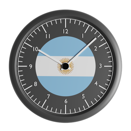 Wanduhr mit der Flagge Argentiniens  3D Icon