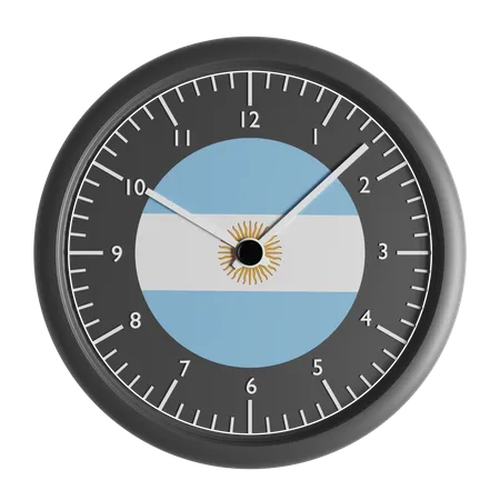 Wanduhr mit der Flagge Argentiniens  3D Icon