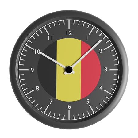 Wanduhr mit der Flagge Belgiens  3D Icon