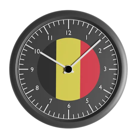 Wanduhr mit der Flagge Belgiens  3D Icon