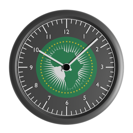 Wanduhr mit der Flagge der Afrikanischen Union  3D Icon