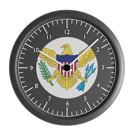 Wanduhr mit der Flagge der Amerikanischen Jungferninseln  3D Icon