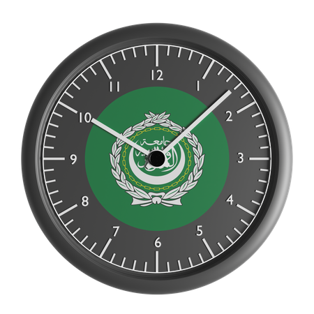 Wanduhr mit der Flagge der Arabischen Liga  3D Icon