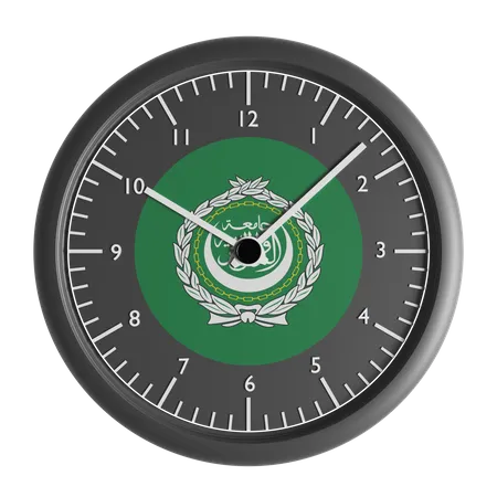 Wanduhr mit der Flagge der Arabischen Liga  3D Icon