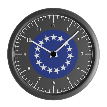 Wanduhr mit der Flagge der Cookinseln  3D Icon