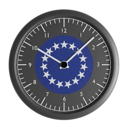 Wanduhr mit der Flagge der Cookinseln  3D Icon