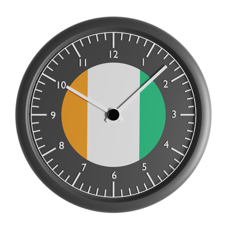 Wanduhr mit der Flagge der Elfenbeinküste  3D Icon