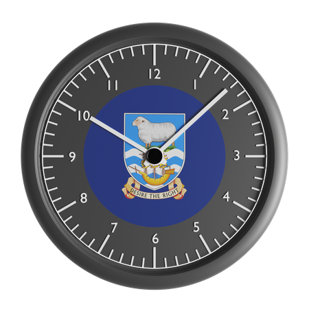 Wanduhr mit der Flagge der Falklandinseln  3D Icon