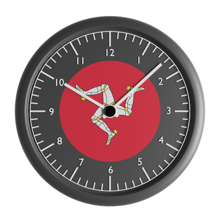 Wanduhr mit der Flagge der Isle of Mann  3D Icon