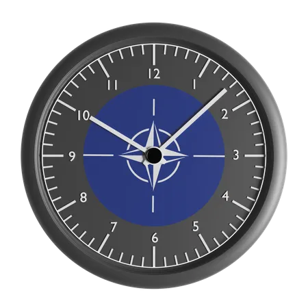 Wanduhr mit der Flagge der NATO  3D Icon