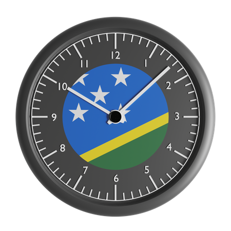 Wanduhr mit der Flagge der Salomonen  3D Icon