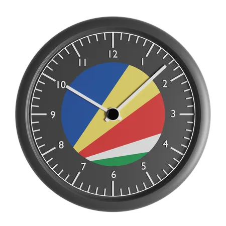 Wanduhr mit der Flagge der Seychellen  3D Icon