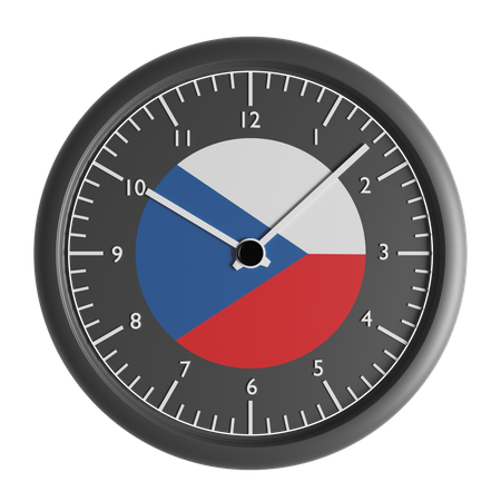 Wanduhr mit der Flagge der Tschechischen Republik  3D Icon