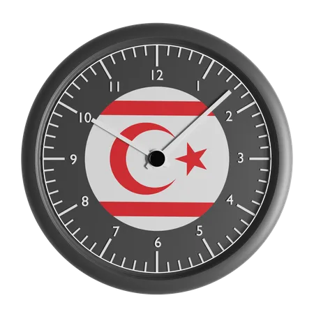 Wanduhr mit der Flagge der Türkischen Republik Nordzypern  3D Icon