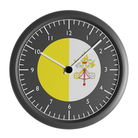 Wanduhr mit der Flagge der Vatikanstadt  3D Icon