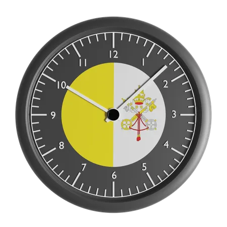 Wanduhr mit der Flagge der Vatikanstadt  3D Icon