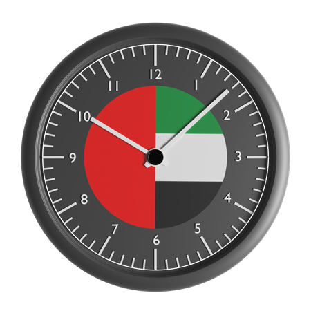 Wanduhr mit der Flagge der Vereinigten Arabischen Emirate  3D Icon