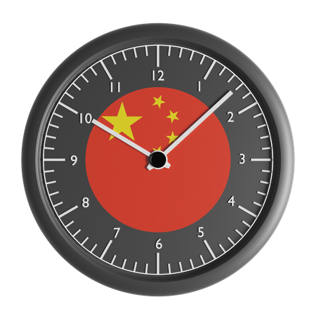 Wanduhr mit der Flagge der Volksrepublik China  3D Icon