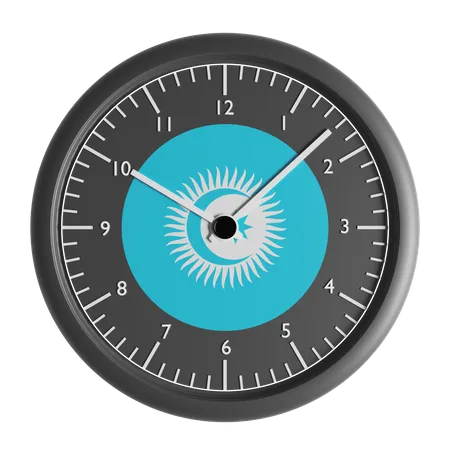 Wanduhr mit der Flagge des Türkischen Rates  3D Icon