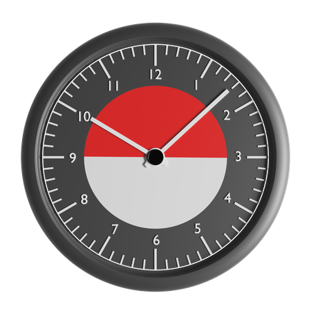 Wanduhr mit der Flagge Indonesiens  3D Icon