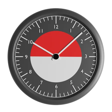 Wanduhr mit der Flagge Indonesiens  3D Icon