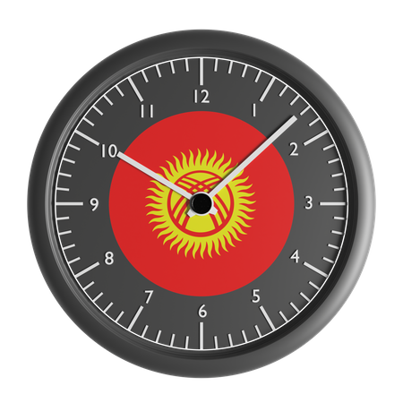 Wanduhr mit der Flagge Kirgisistans  3D Icon