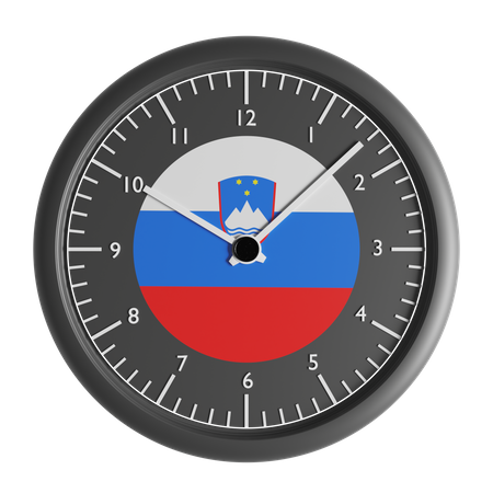 Wanduhr mit der Flagge Sloweniens  3D Icon