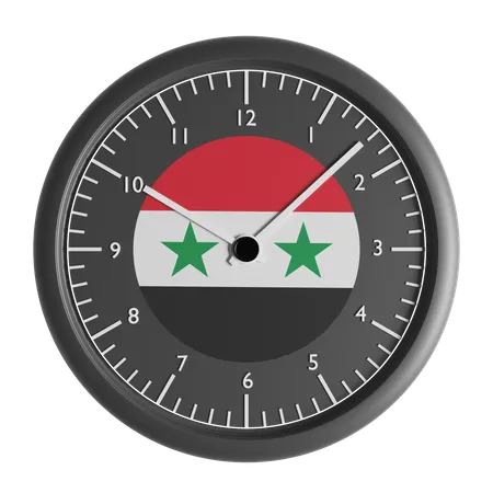 Wanduhr mit der Flagge Syriens  3D Icon