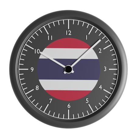 Wanduhr mit der Flagge Thailands  3D Icon