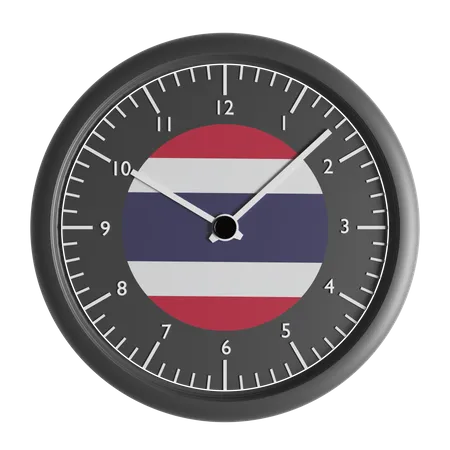 Wanduhr mit der Flagge Thailands  3D Icon