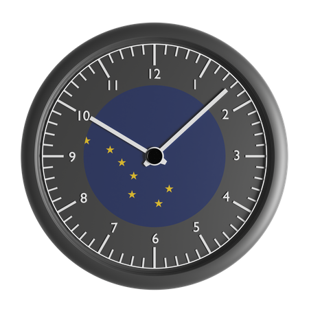 Wanduhr mit der Flagge von Alaska  3D Icon