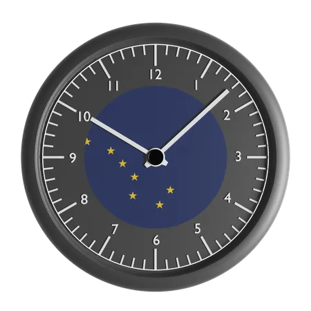 Wanduhr mit der Flagge von Alaska  3D Icon