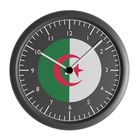 Wanduhr mit der Flagge Algeriens  3D Icon