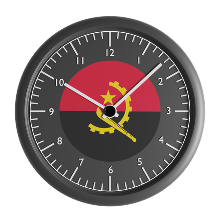 Wanduhr mit der Flagge Angolas  3D Icon