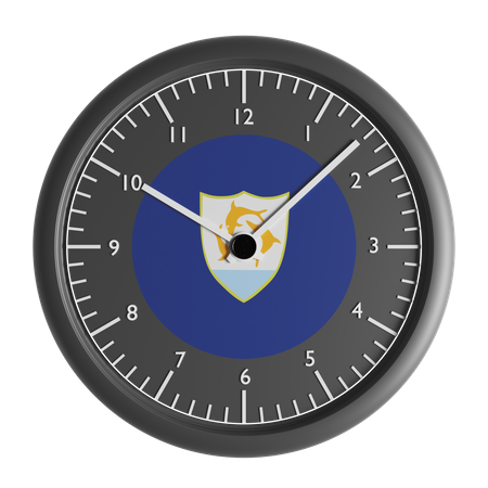 Wanduhr mit der Flagge von Anguilla  3D Icon