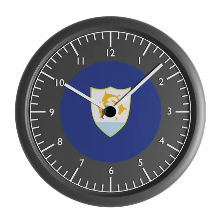 Wanduhr mit der Flagge von Anguilla  3D Icon