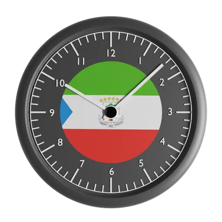 Wanduhr mit der Flagge von Äquatorialguinea  3D Icon