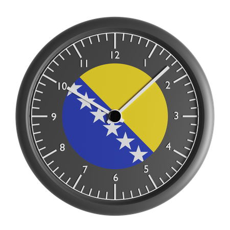 Wanduhr mit der Flagge von Bosnien und Herzegowina  3D Icon