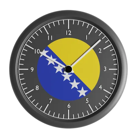 Wanduhr mit der Flagge von Bosnien und Herzegowina  3D Icon