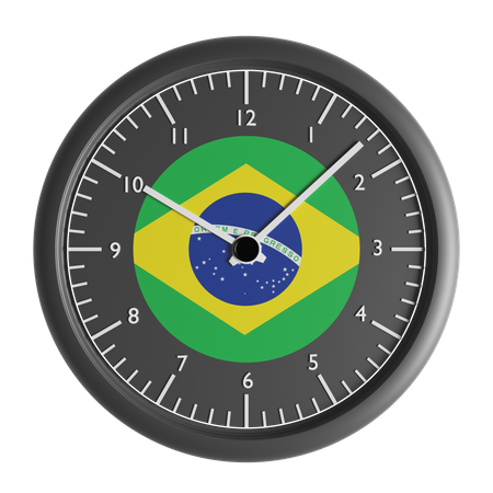 Wanduhr mit der Flagge Brasiliens  3D Icon