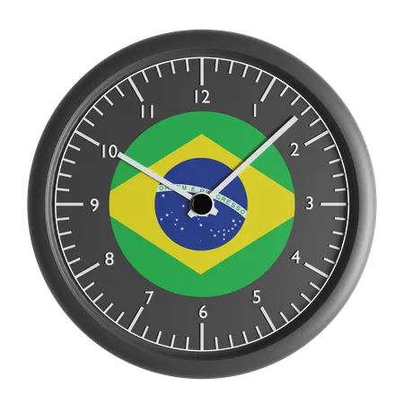 Wanduhr mit der Flagge Brasiliens  3D Icon