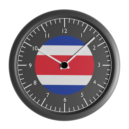 Wanduhr mit der Flagge von Costa Rica  3D Icon